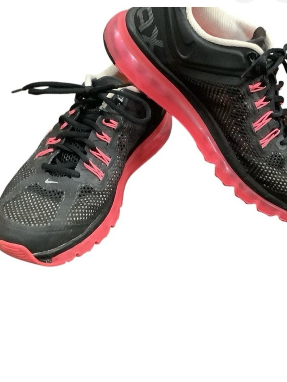 NikeiD Air Max in black, white and hot pink.